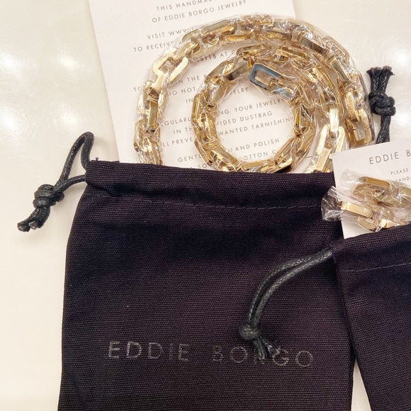 Eddie Borgo Gold Tone Supra Chain Link Necklace 17” New - Picture 2 of 6
